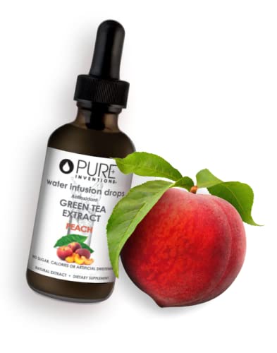 Pure Inventions - Green Tea Peach Water Infusion Drops - Antioxidants & Electrolytes - Health &