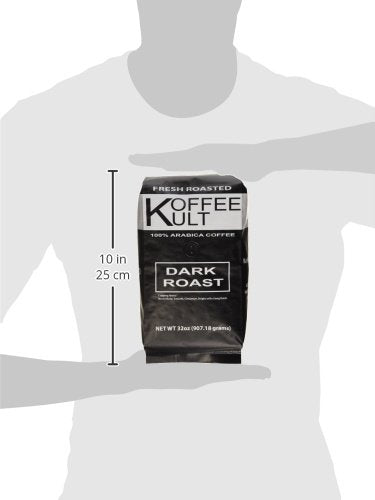 Koffee Kult Dark Roast Whole Bean Coffee - Small Batch 100% Arabica Gourmet Blend, Smooth and Well