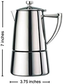 Cuisinox Moka Pot Coffee Espresso Maker – Stainless Steel Roma Stovetop Espresso Coffee Maker