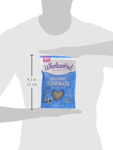 Wholesome Sweeteners 24-Ounce Organic Raw Cane Turbinado Sugar, Fair Trade, Non GMO, Gluten Free &