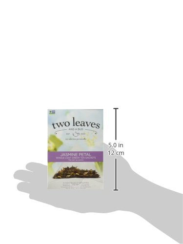 Two Leaves and a Bud Jasmine Green Tea Bags, 15 Count (Pack of 6) Whole Leaf Green Tea in Pyramid