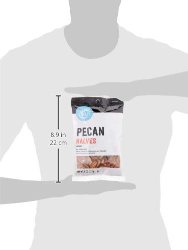 Amazon Brand - Happy Belly Pecan Halves, No Added Salt, 8 ounce (Pack of 1)