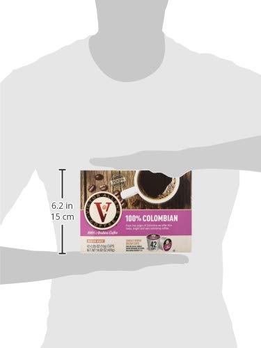Victor Allen's Coffee 100% Colombian, Medium Roast, 42 Count, Single Serve Coffee Pods for Keurig
