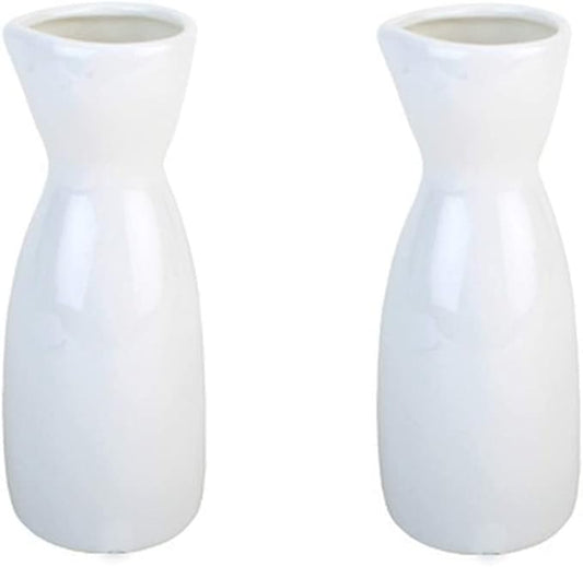 JapanBargain, Porcelain Sake Carafe Sake Bottle for Cold Sake and Hot Sake Microwave Safe (2, 4 oz