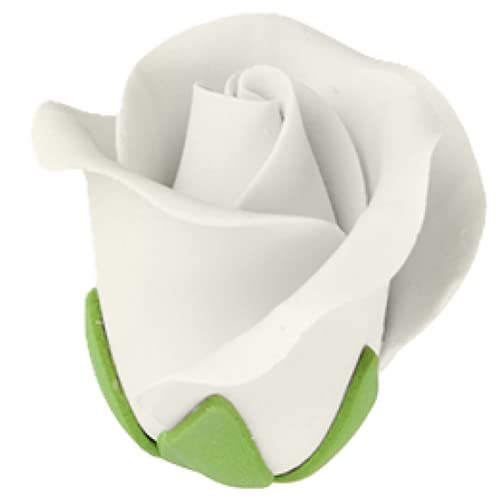 O'Creme Garden Roses Gumpaste Flower Set - White Edible Flowers for Cake Decorating - Sugar Paste