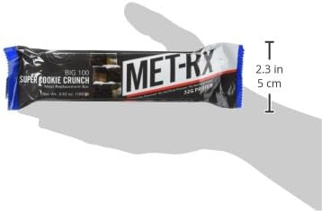 MET-Rx Big 100 Protein Bar, Meal Replacement Bar, 32G Protein, Super Cookie Crunch, 9 Bars (Pack of