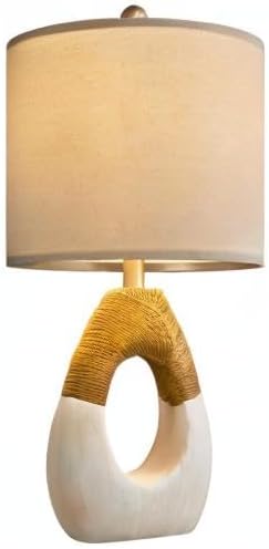 OYEARS 19” Boho Table Lamps Bedroom Living Room,Suitable for Small Space,Farmhouse Rattan Lamp