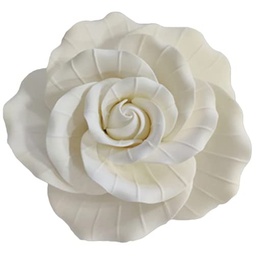 O'Creme Garden Roses Gumpaste Flower Set - White-Small - Edible Flowers for Cake Decorating - Sugar