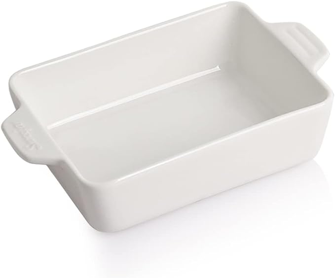 Sweejar Ceramic Baking Dish, Rectangular Small Baking Pan with Double Handles, 20 Oz for Cooking