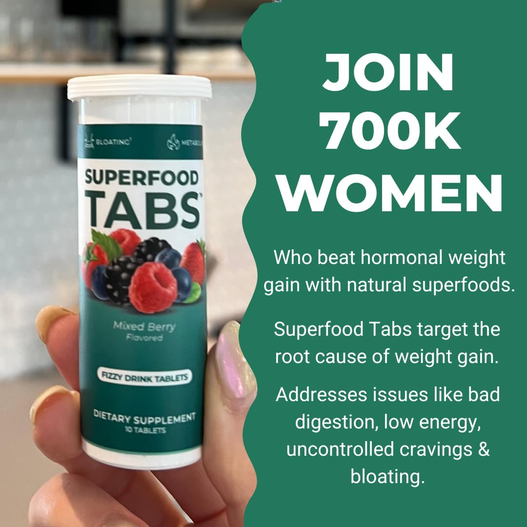 Superfood Tabs Detox Cleanse Drink - Fizzy Nutrition Supplement for Women and Men - Support Healthy