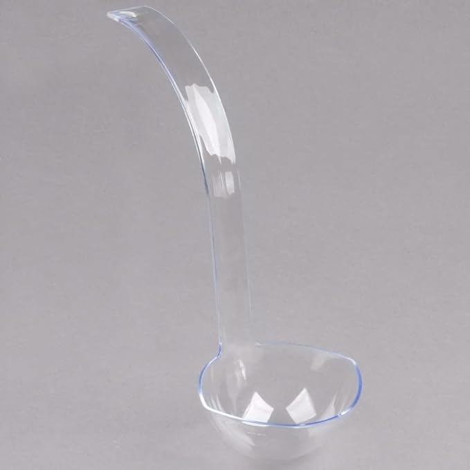 S.G 5oz Plastic Punch Ladle with Hanging Hole (13x4.25 Inches) – Clear Hard Plastic Soup Ladles for