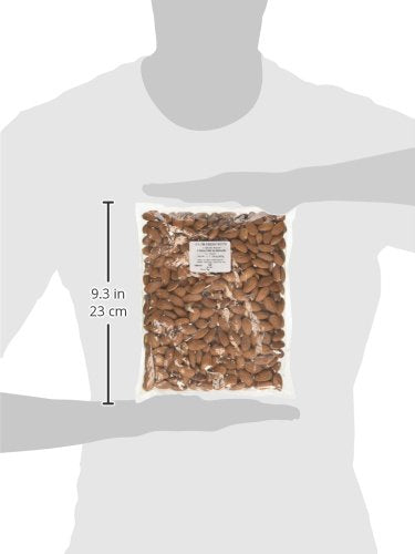 Dry Roasted Unsalted Nonpareil Supreme California Almonds (1 Lb.) - Vegan & Keto Friendly - Oven