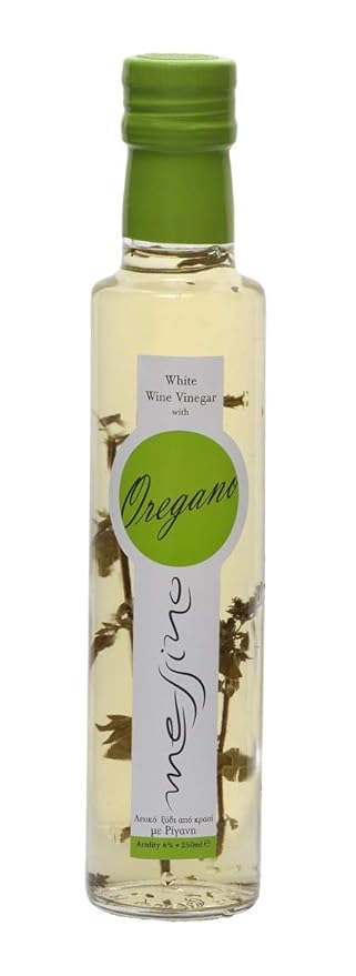 Messino White Wine Vinegar with Oregano imported from Greece, 250 ml