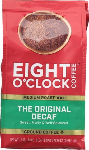 Eight O'Clock Coffee The Original Decaf Ground Coffee, Medium Roast, 12 Ounce (Pack of 1) - Sweet