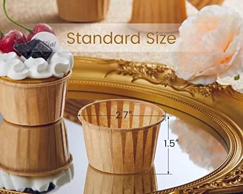 Nax Caki Brown Cupcake Liners Standard Size, 30pcs Muffin Baking Wrapping Packaging Cups,Holders