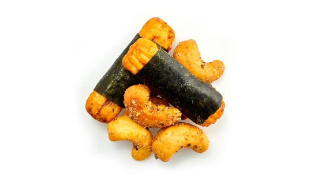 Yupik Sushi Cashew Mix, 1 lb (16 oz), Non-GMO, Vegan, Crunchy Savory Snack with Rice Crackers