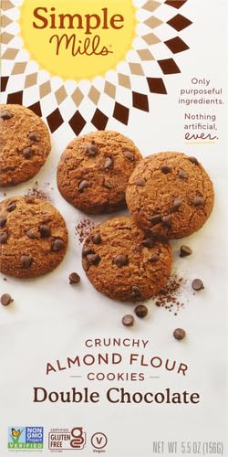Simple Mills Almond Flour Crunchy Cookies, Double Chocolate Chip - Gluten Free, Vegan, Healthy