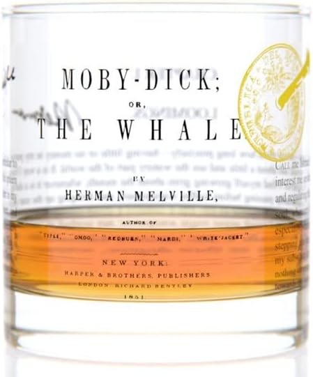 Well Told Classic Literature Rocks Glass - Moby-Dick by Herman Melville - Old Fashioned Whiskey
