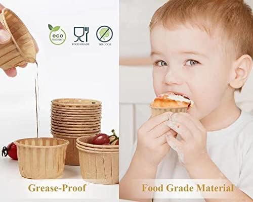 Nax Caki Brown Cupcake Liners Standard Size, 30pcs Muffin Baking Wrapping Packaging Cups,Holders