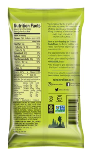 Tahoe Trail Bar, Plant-Based Natural Energy Bar (2.22 Ounce Protein Bar, 12 Count) High Protein