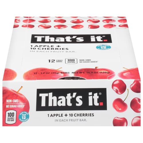 That's it. Apple + Cherry 100% Natural Real Fruit Bar, Best High Fiber Vegan, Gluten Free Healthy