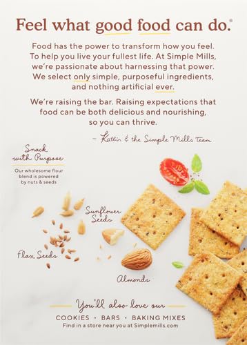 Simple Mills Almond Flour Crackers, Sundried Tomato & Basil - Gluten Free, Vegan, Healthy Snacks