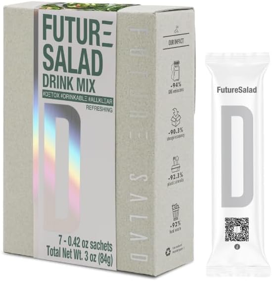 High-Fiber Drink Mix ??5 Salads in One, Moringa & Superfood Blend, Vegan, Nutrient-Rich, 7 Packets