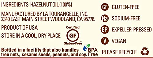 La Tourangelle, Roasted Hazelnut Oil, High-Oleic Oil Great for Baking, Stir-Frying, and