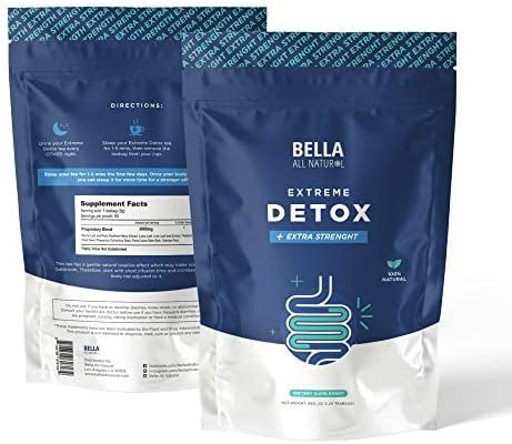Bella All Natural Extreme Detox Tea - Body Cleanse, Colon Cleanser & Detox, Natural Herbs, 3.17
