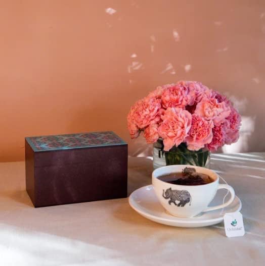Octavius Assorted Tea Gift Set | 6 Assorted Black & Green Teas | 30 Teabags | Wooden Tea Sampler