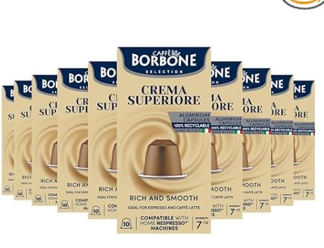 Caffe Borbone Aluminum Coffee Pods, Compatible with Nespresso Original Machines, Crema Superiore