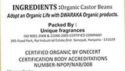 Dwaraka Organic Cold Pressed Castor Oil for Hair Growth, Skincare and Massages - 16.9 Fl Oz (500