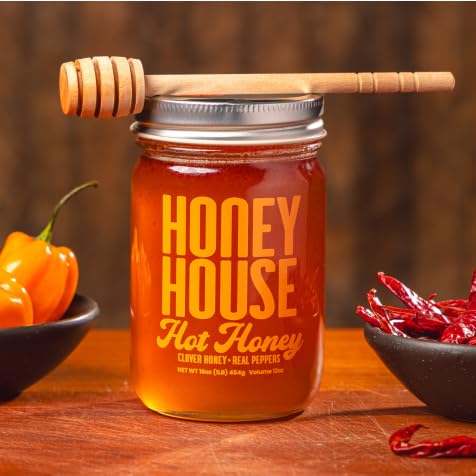 Honey House Hot Honey Premium Spicy Infused with Chili Peppers | 100% Natural with Natural Spices |