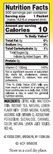 4C Powder Drink Stix, Half & Half 450 Count, Bulk Buy, Singles Stix, On the Go, Refreshing Water