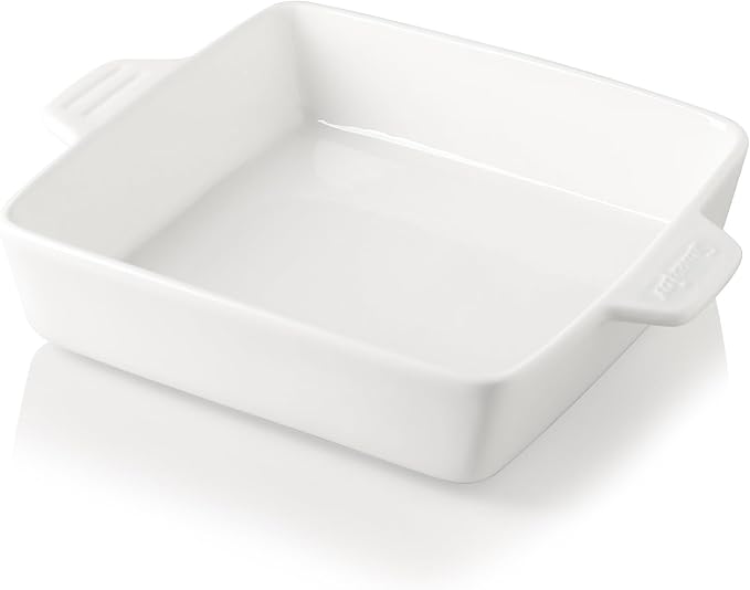 Sweejar Ceramic Baking Dish, 9 x 9 Cake Baking Pan for Brownie, Porcelain Square Bakeware with