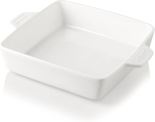 Sweejar Ceramic Baking Dish, 9 x 9 Cake Baking Pan for Brownie, Porcelain Square Bakeware with