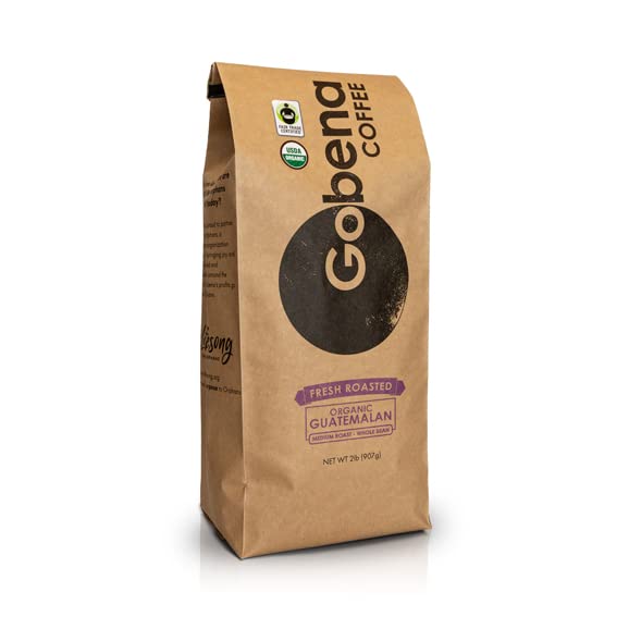 2lb Fair Trade Organic Certified Guatemalan Whole Bean Medium Roast Coffee, 100% Arabica Specialty