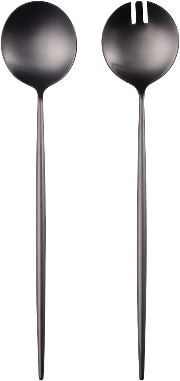 Salad Servers,Spoon and Fork Set 11.41 inch,18/10 Stainless Steel Salad Serving Titanium Plating