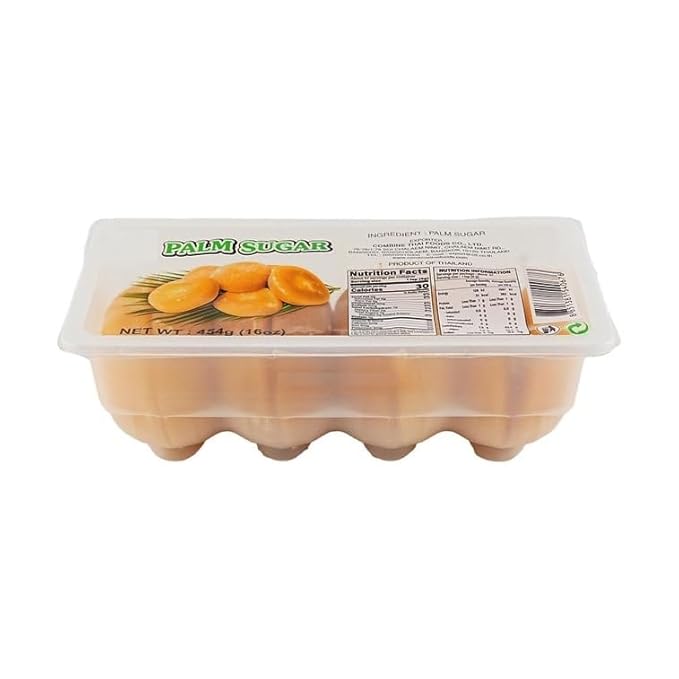 Pure Palm Sugar Thai, Golden Sugar with Traditional Natural Sweetener, Tray 16 oz (454g)