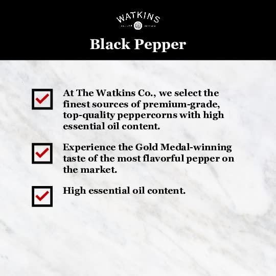 Watkins Gourmet Spice, Organic Ground Black Pepper, Bulk Food Service Size, 15.7 oz (Pack of 1)