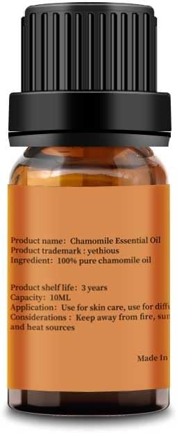 Yethious Organic Chamomile Essential Oil 100% Pure Aromatherapy Oils for Diffuser, Skin, Hair and
