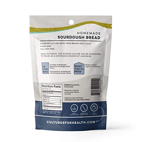 Cultures for Health Gluten Free Sourdough Starter | Heirloom Dehydrated Culture for Baking Gluten
