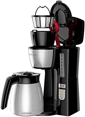 BLACK+DECKER 12-Cup Thermal Programmable Coffee maker, Brew Strength Selector, Auto-clean, Black