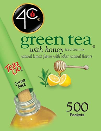4C Powder Drink Stix, Green Tea 500 Count, Bulk Buy, Singles Stix, On the Go, Refreshing Water