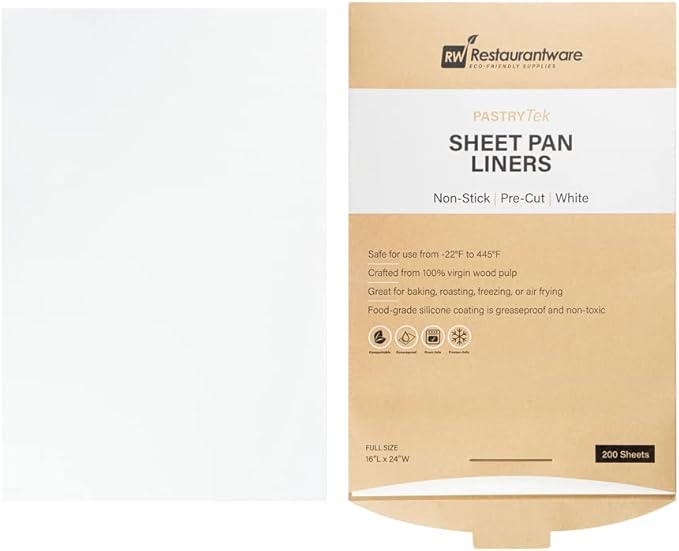 Restaurantware Pastry Tek 16 x 24 Inch Parchment Paper Sheets 200 Greaseproof Baking Sheets For