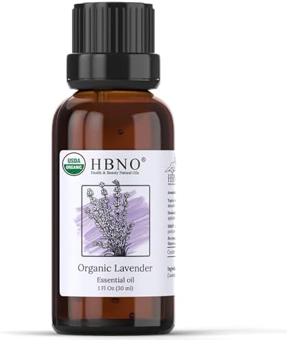 HBNO California Bottled Organic Lavender Essential Oil 1 fl oz (30ml) - USDA Certified Organic