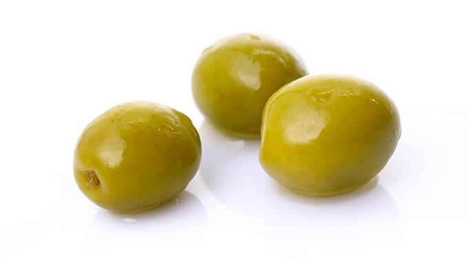 Pack of 4 Green Olives in Vacuum Bag , Marinated Olives in Savory Lemon Juice, Freshly Sealed