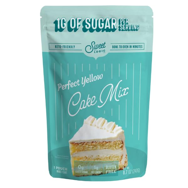 Sweet Logic Keto Baking Mix - Yellow Cake - Gluten-Free - Dairy Free - Diabetic-Friendly - High