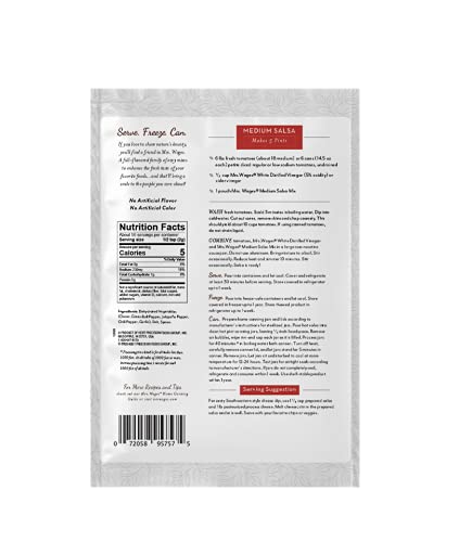 Mrs. Wages Medium Salsa Canning Mix, Easy-To-Use, Simple Homemade Salsa, Flavorful Spice, Enhance