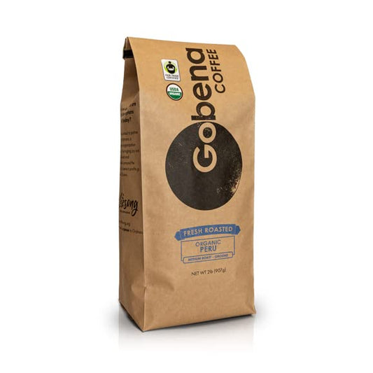 2lb Fair Trade Organic Certified Peruvian Ground Fresh Roasted Specialty Coffee, 100% Arabica